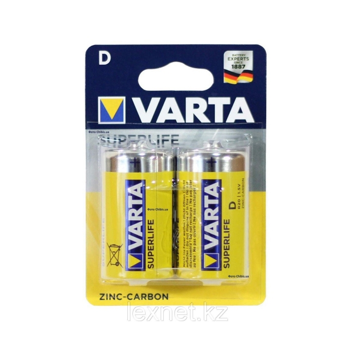 Батарея Varta R20P 1,5V 2 шт.
